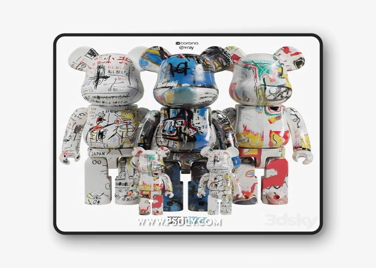 Bearbrick-Basquiat-ART--Vray+Corona