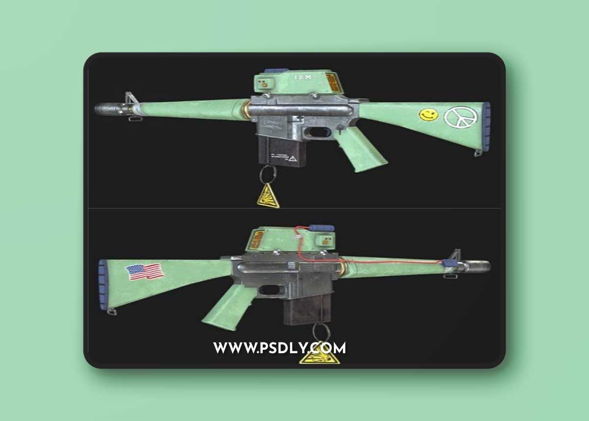 Cartoon M16 3D Model