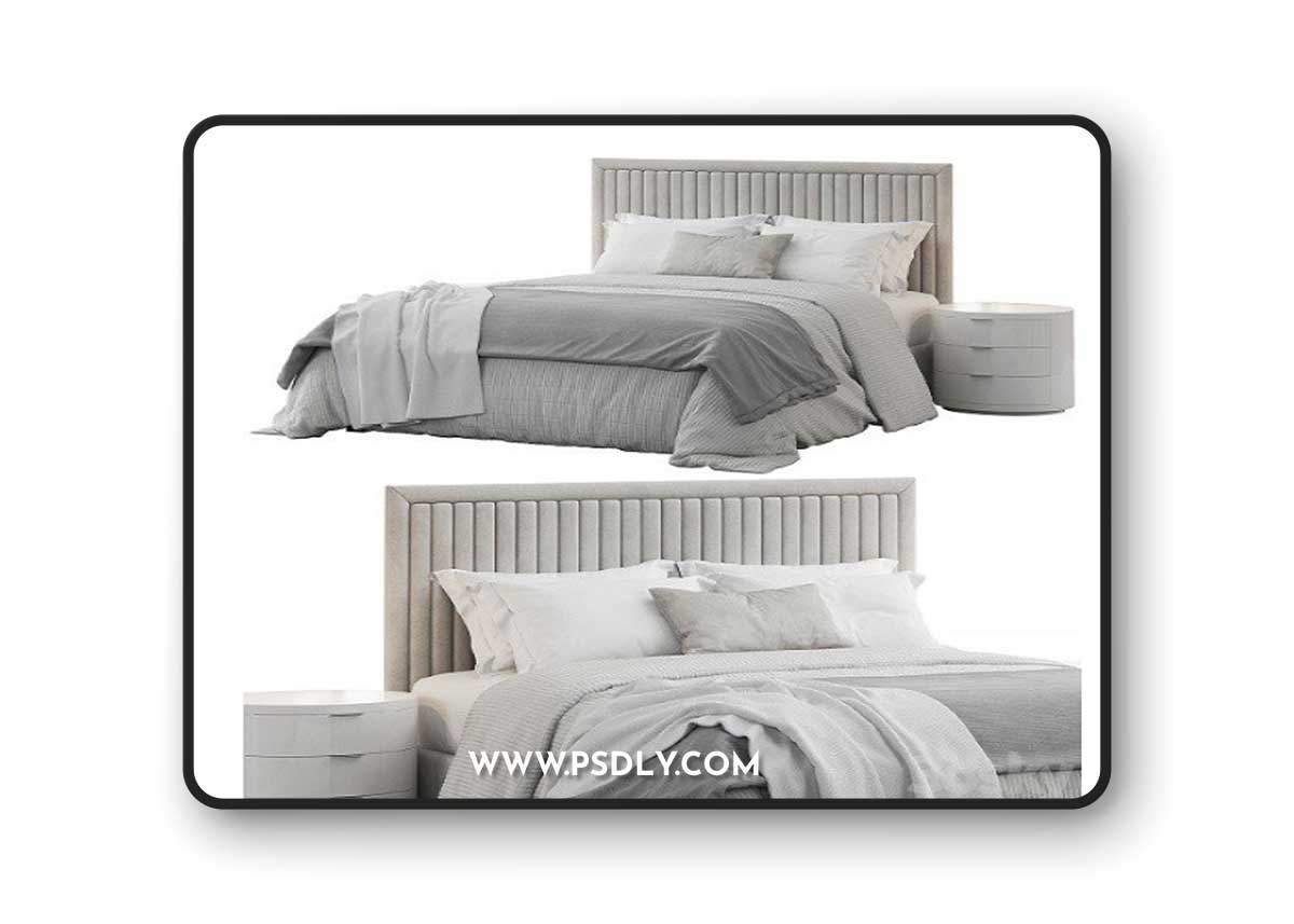 Channel Tufted Headboard Pine Queen Bed