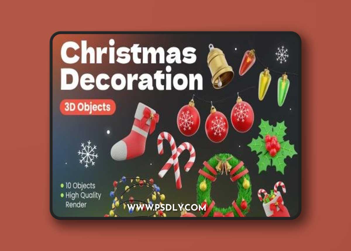 Christmas Decoration 3D Illustrations 8XLK4BS