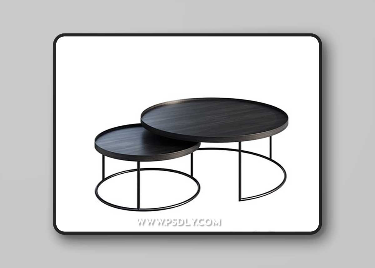 Coffee table ETHNICRAFT ROUND TRAY TABLE, SET VAN 2 coffee table