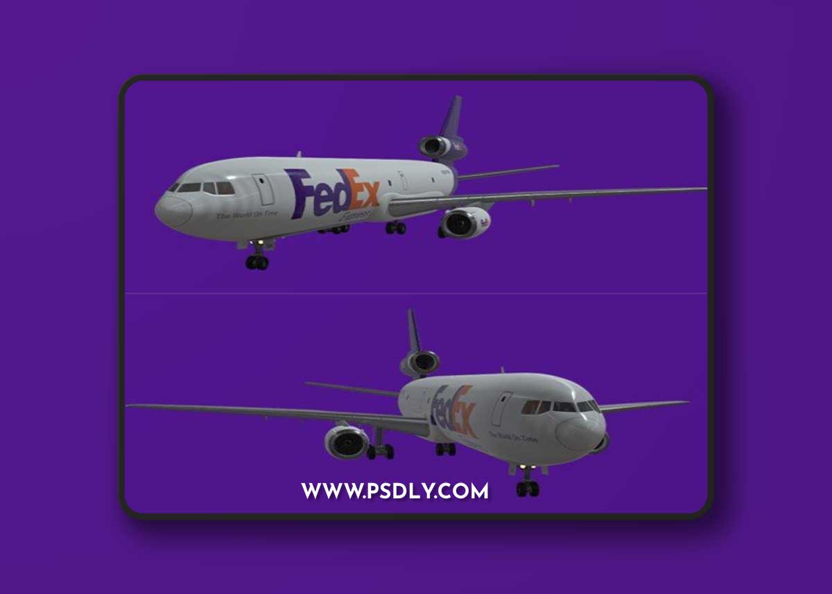 DC-10-30 FedEx 3d model