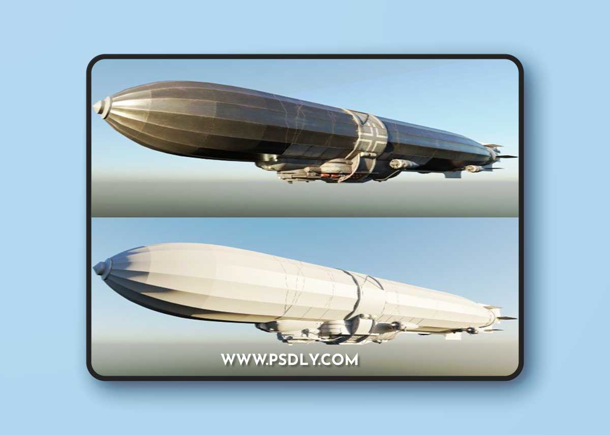 Dieselpunk WW1 German Zeppelin 3D Model