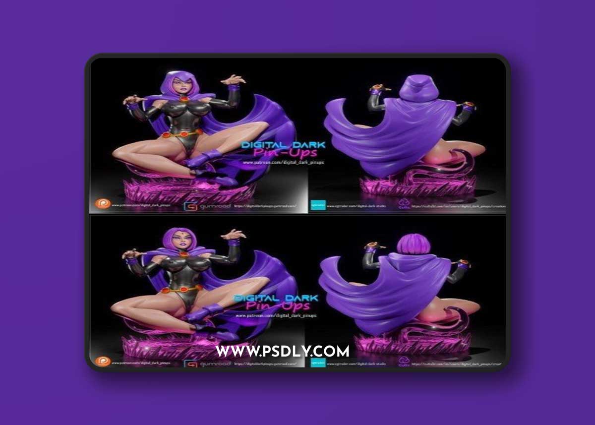 Digital Dark Pin-Ups Raven 3D Print Model