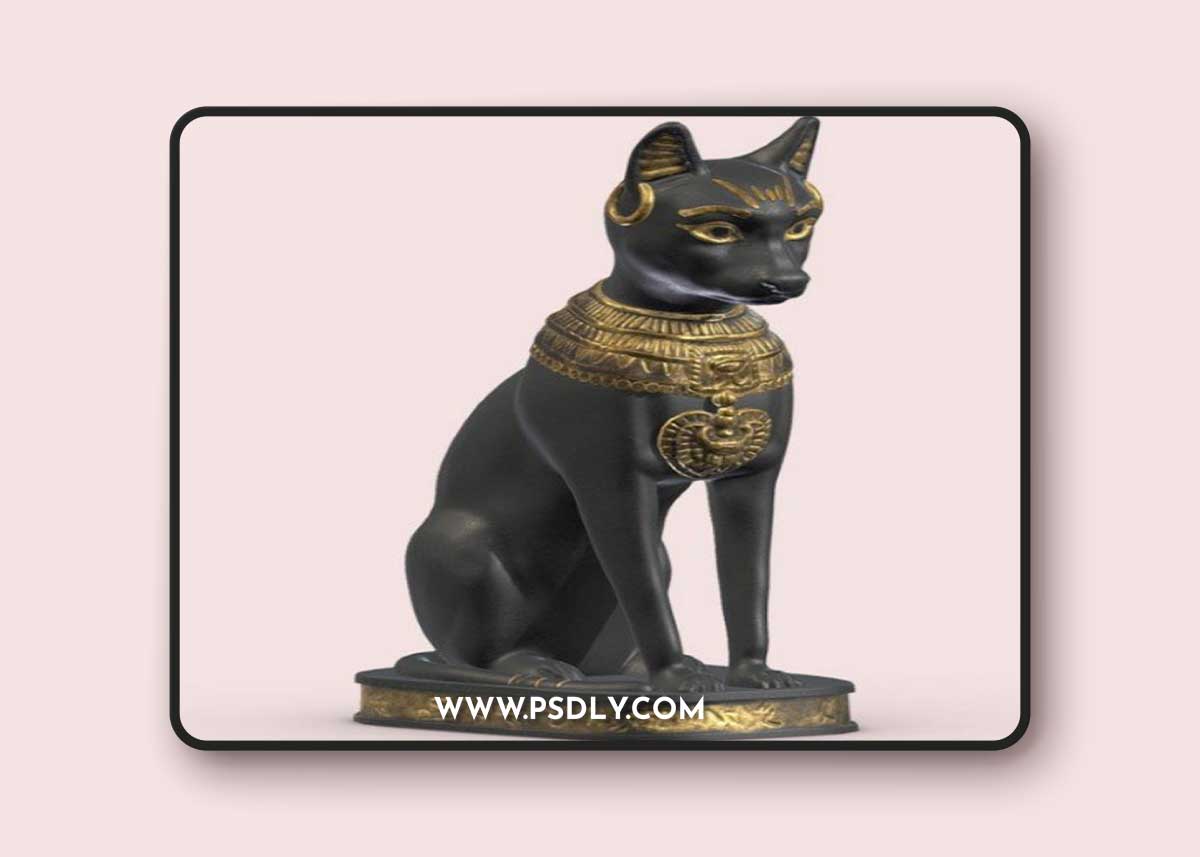 Egyptian Cat Goddess Bastet PBR 3D Model