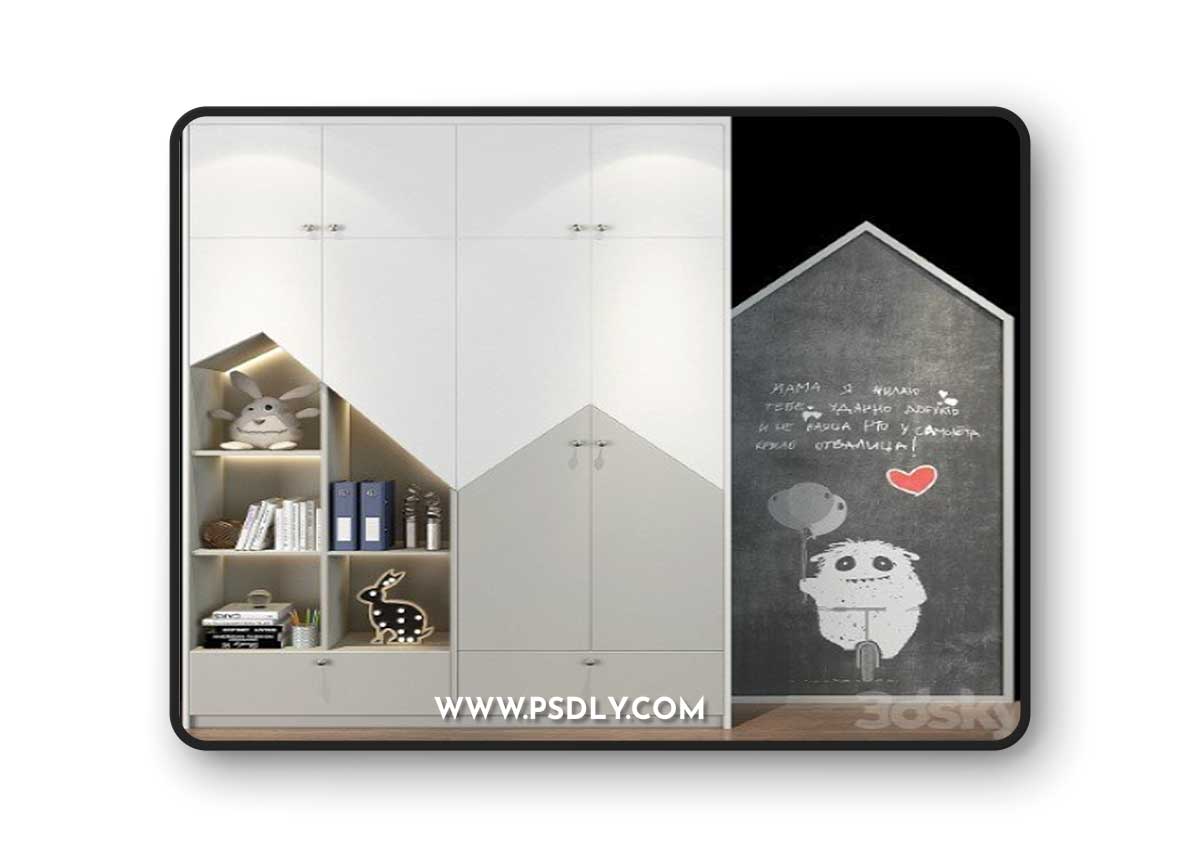 Furniture for a children 0477 Vray