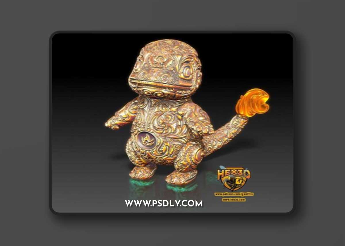 Hex3D – Deluxe Pokemon 3 Charmander – 3D Print Model