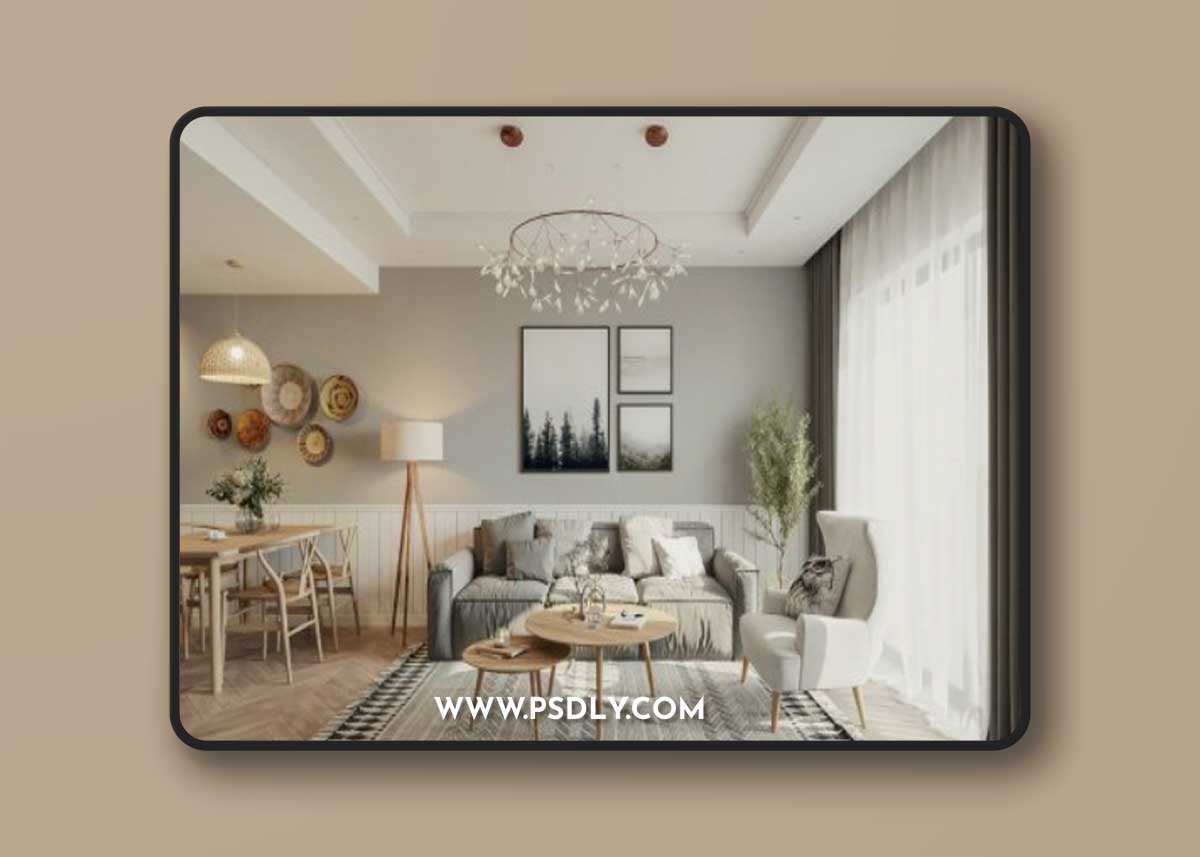 Living Room- Kitchen Interior by Hoang Thoa