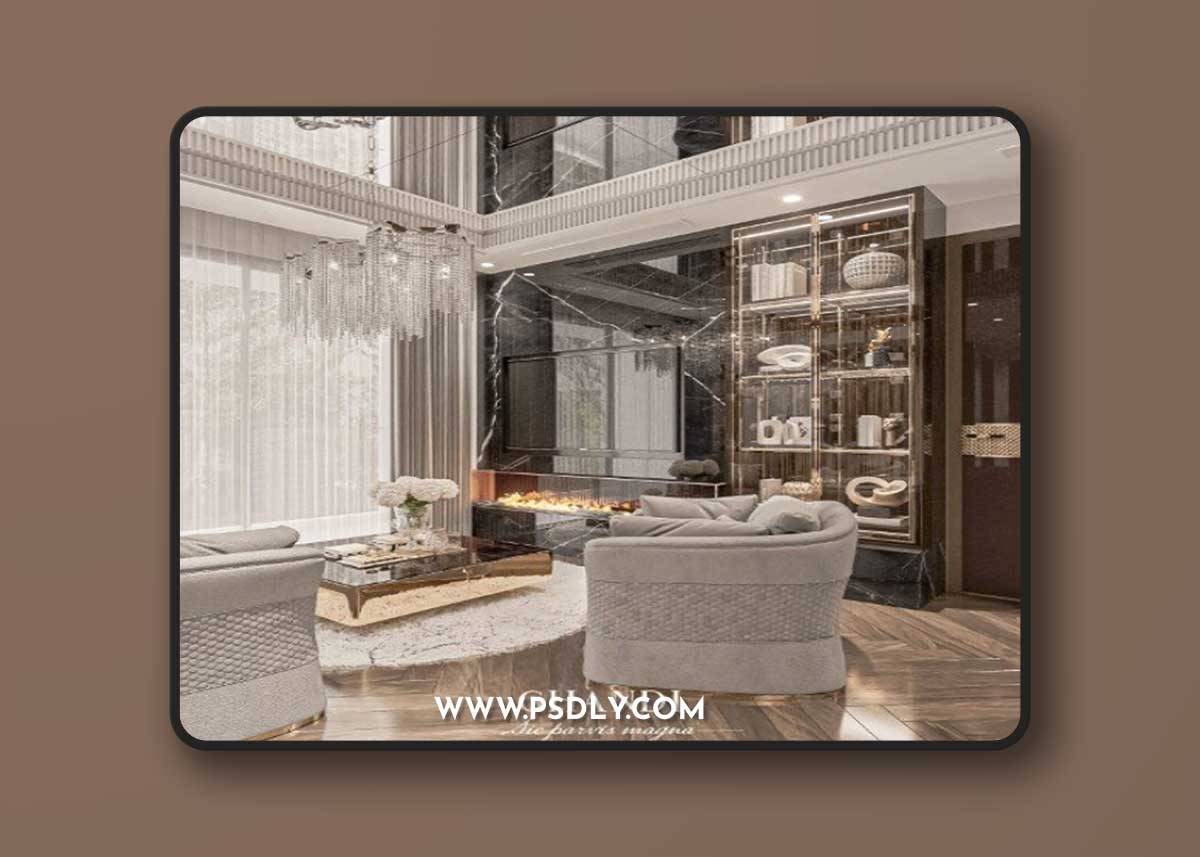 Living Room – Kitchen Interior Scene