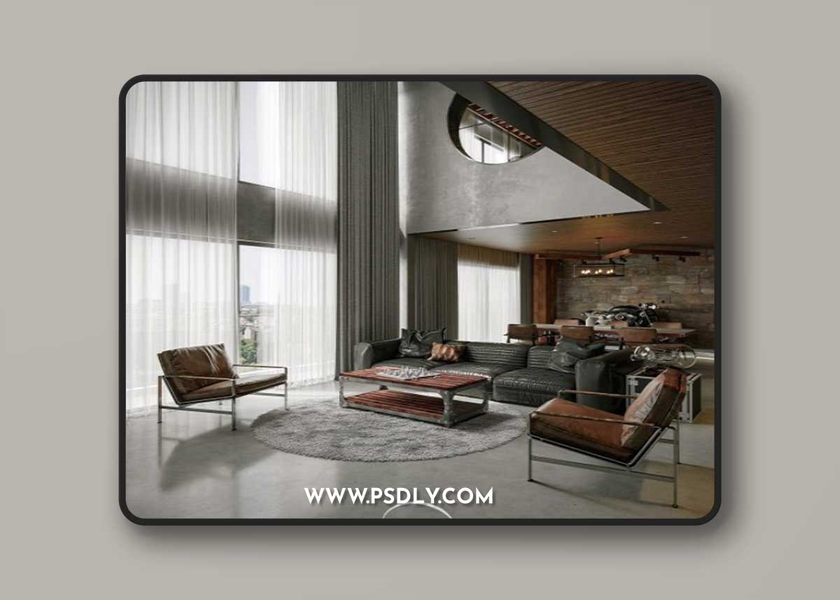 Loft Gym Interior 3D Model