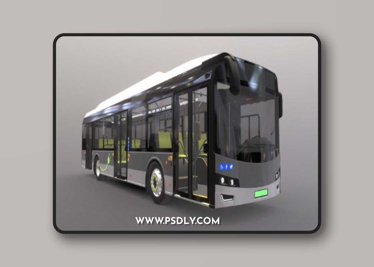 Low-Floor Electric City Bus [Full Interior] 3D Model