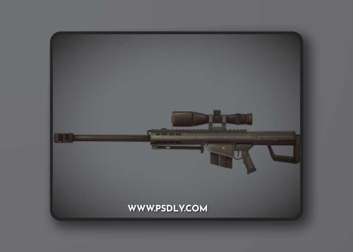 Low poly Barrett M82 Stylized