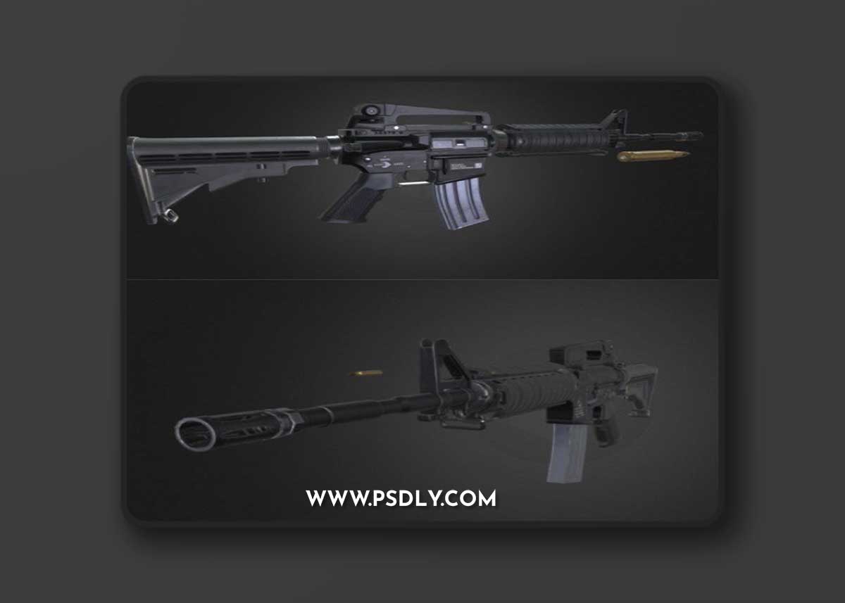 M4A1 AAA Game Ready PBR 3D model