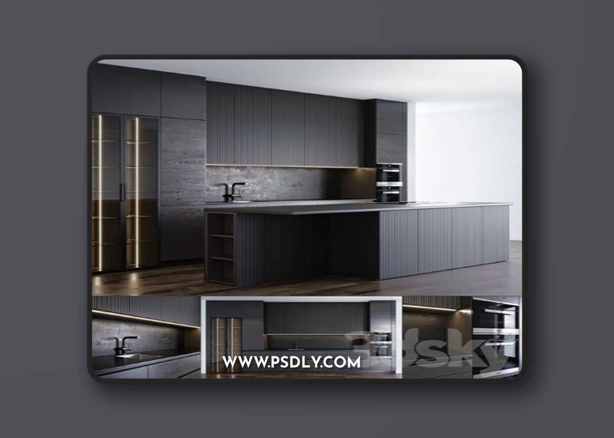 Modern Kitchen 1 Vray+Corona