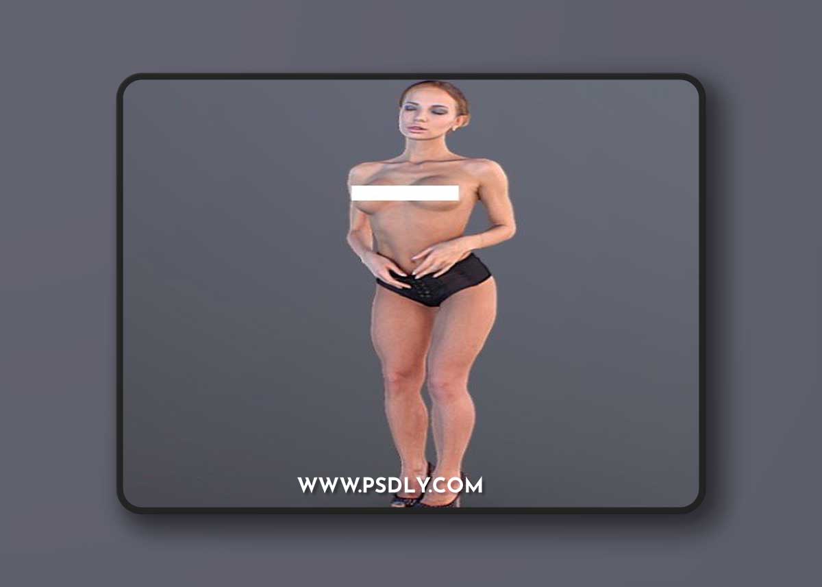 Nude Girl Posing (NSFW) 3d model
