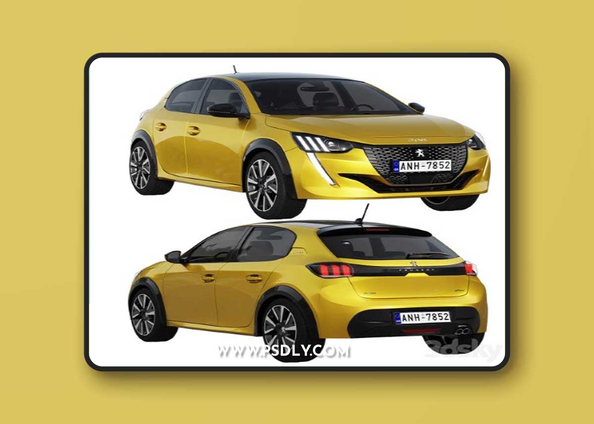 Peugeot 208 2021 3d model