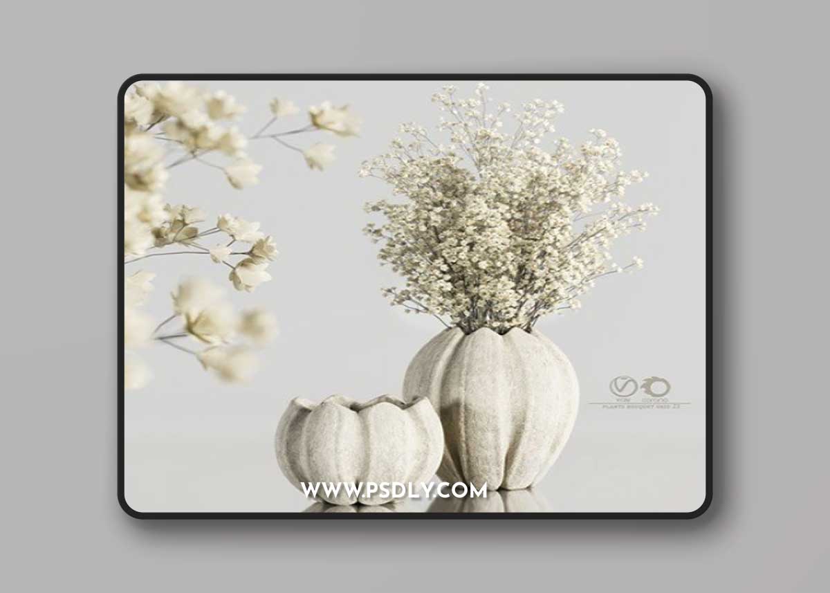 Plants bouquet vase 23 3D Model