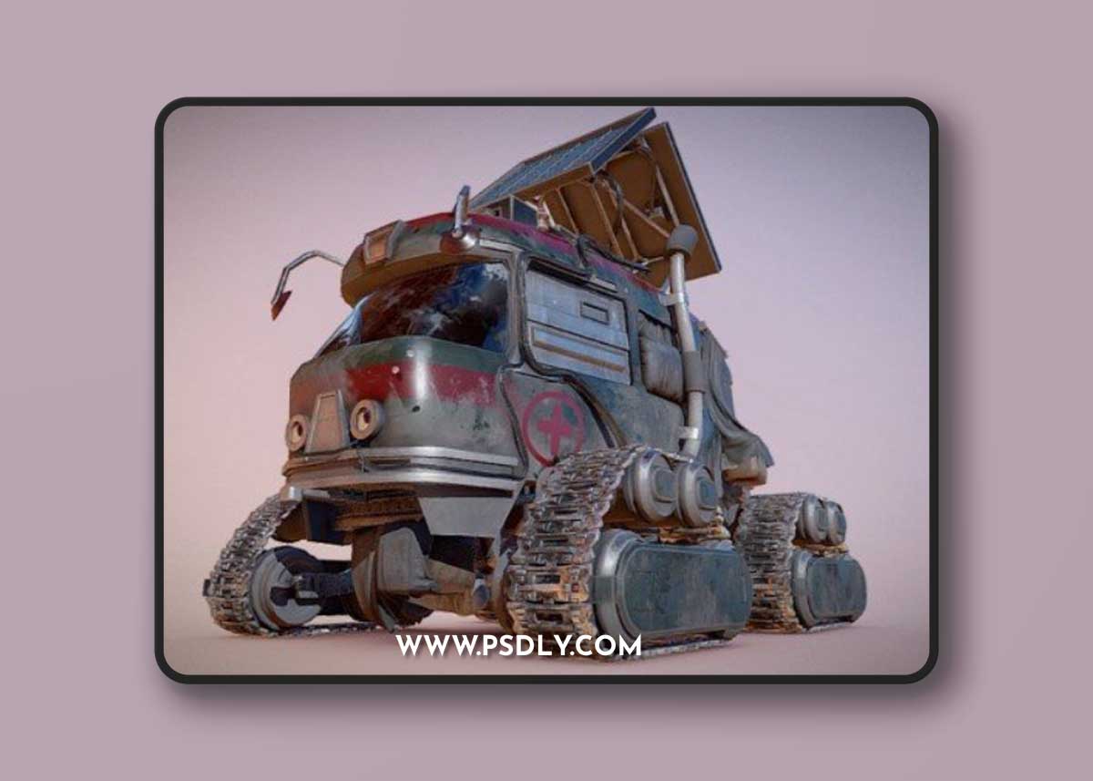 Post WW3 Tatra Style Tram 3D Model