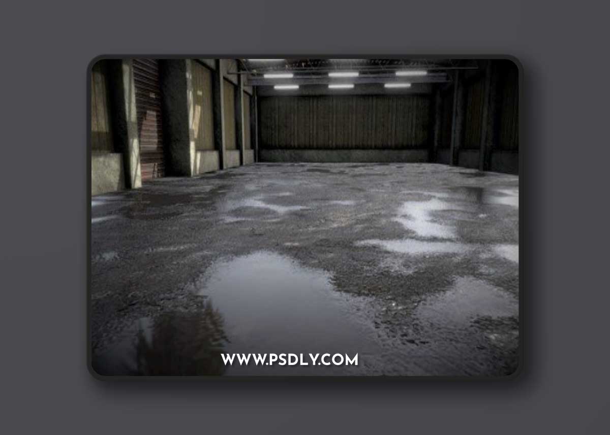 Old Warehouse (Wet Asphalt Ground)