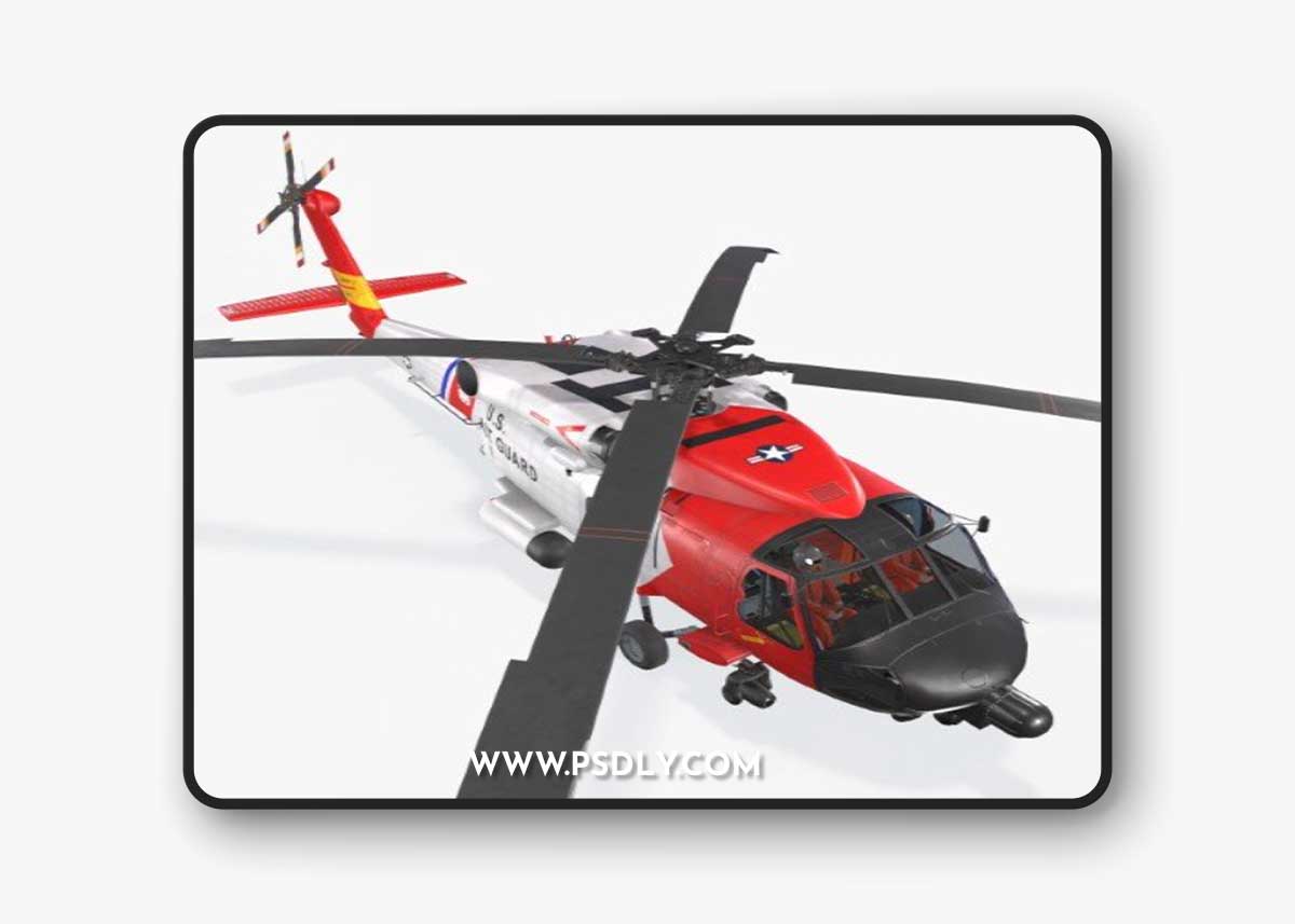 Sikorsky MH-60J Jay Hawk Basic Animation Low-poly 3D model
