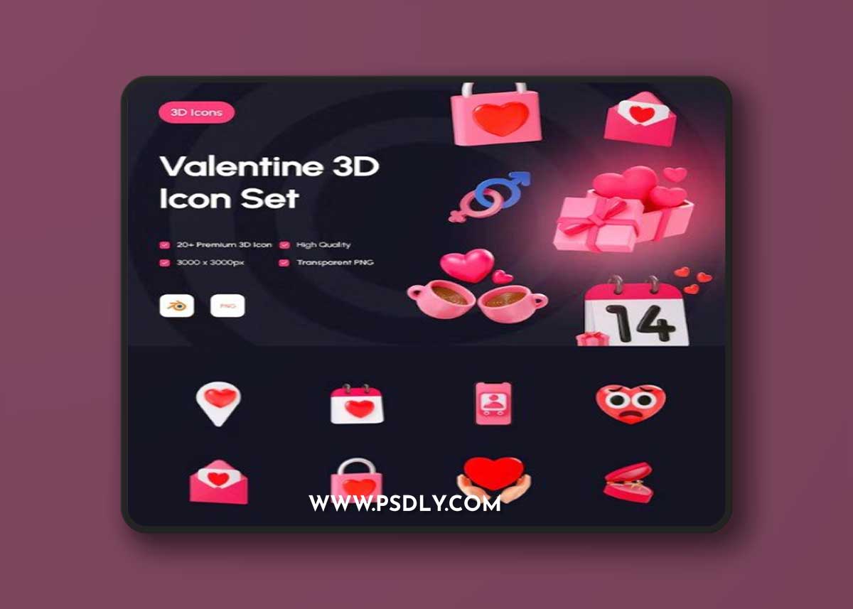 Valentines 3D Icons