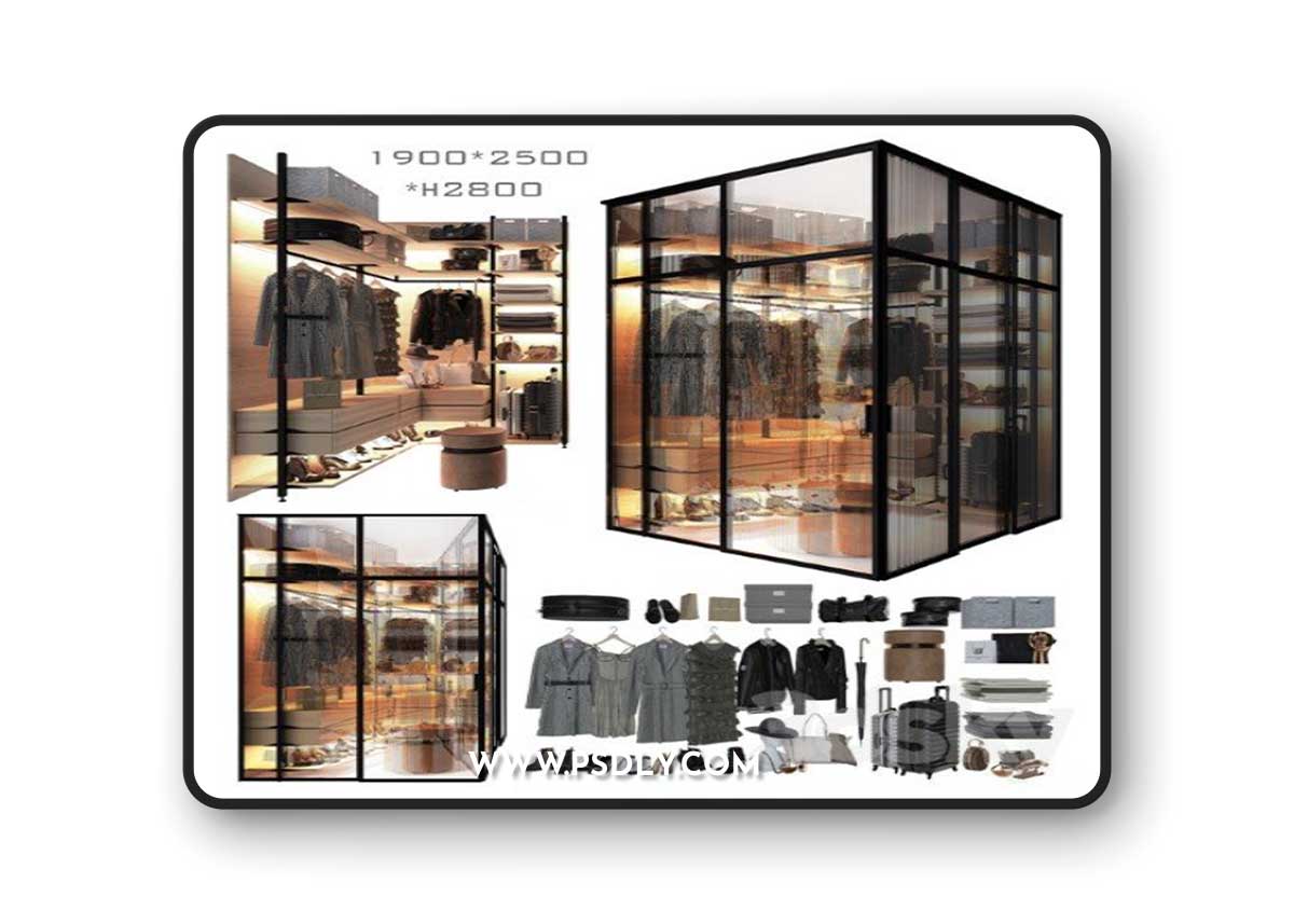 Wardrobe Unit in the Bedroom 4 Vray