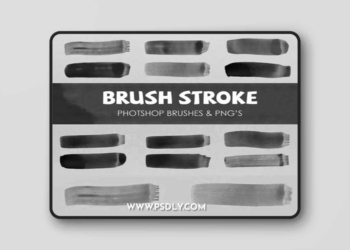 12 Watercolour Brush Strokes - Photoshop Brushes + Transparent PNG