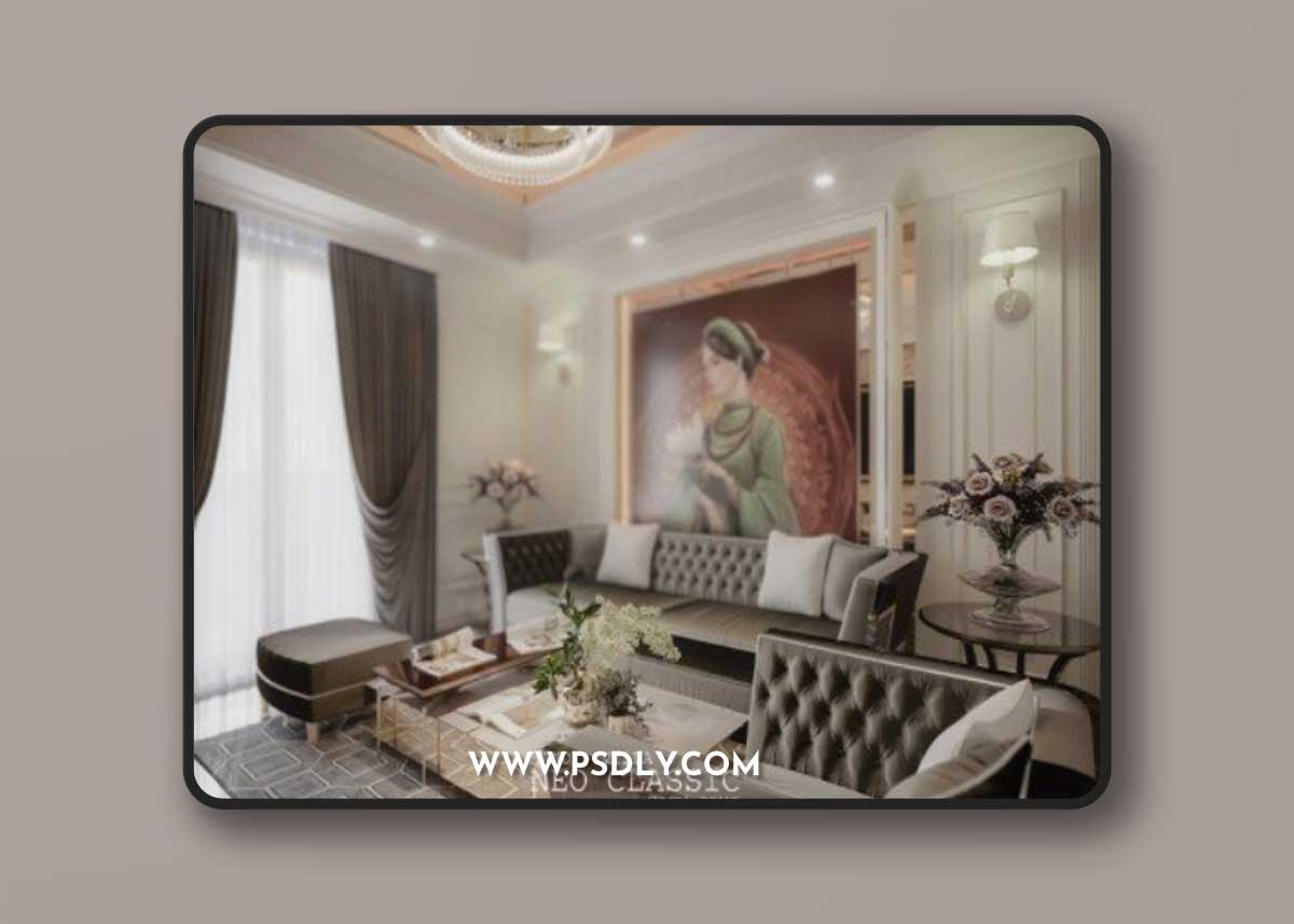 3D Neoclassic Living Room