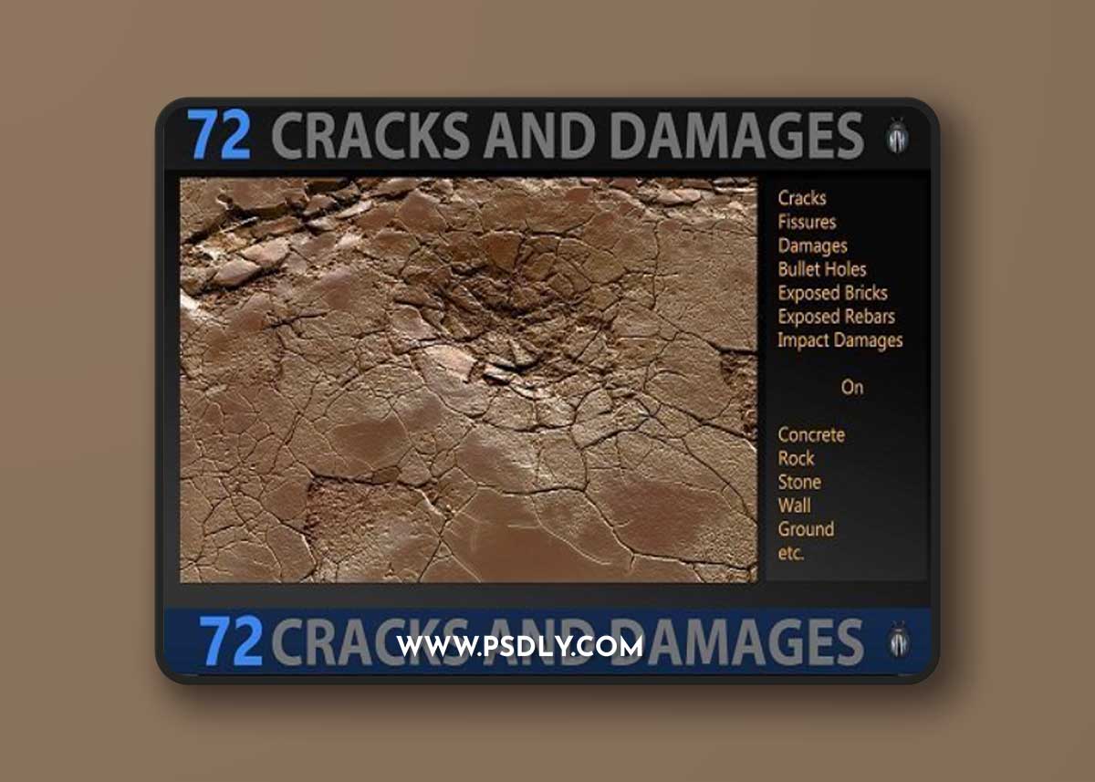 ArtStation - Cracks And Damages 4K Brushes and Alpha Pack