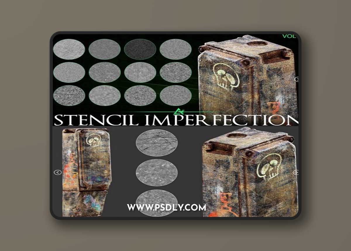 ArtStation - MEGA PACK - 100 Practical and useful Stencil imperfection VOL 4