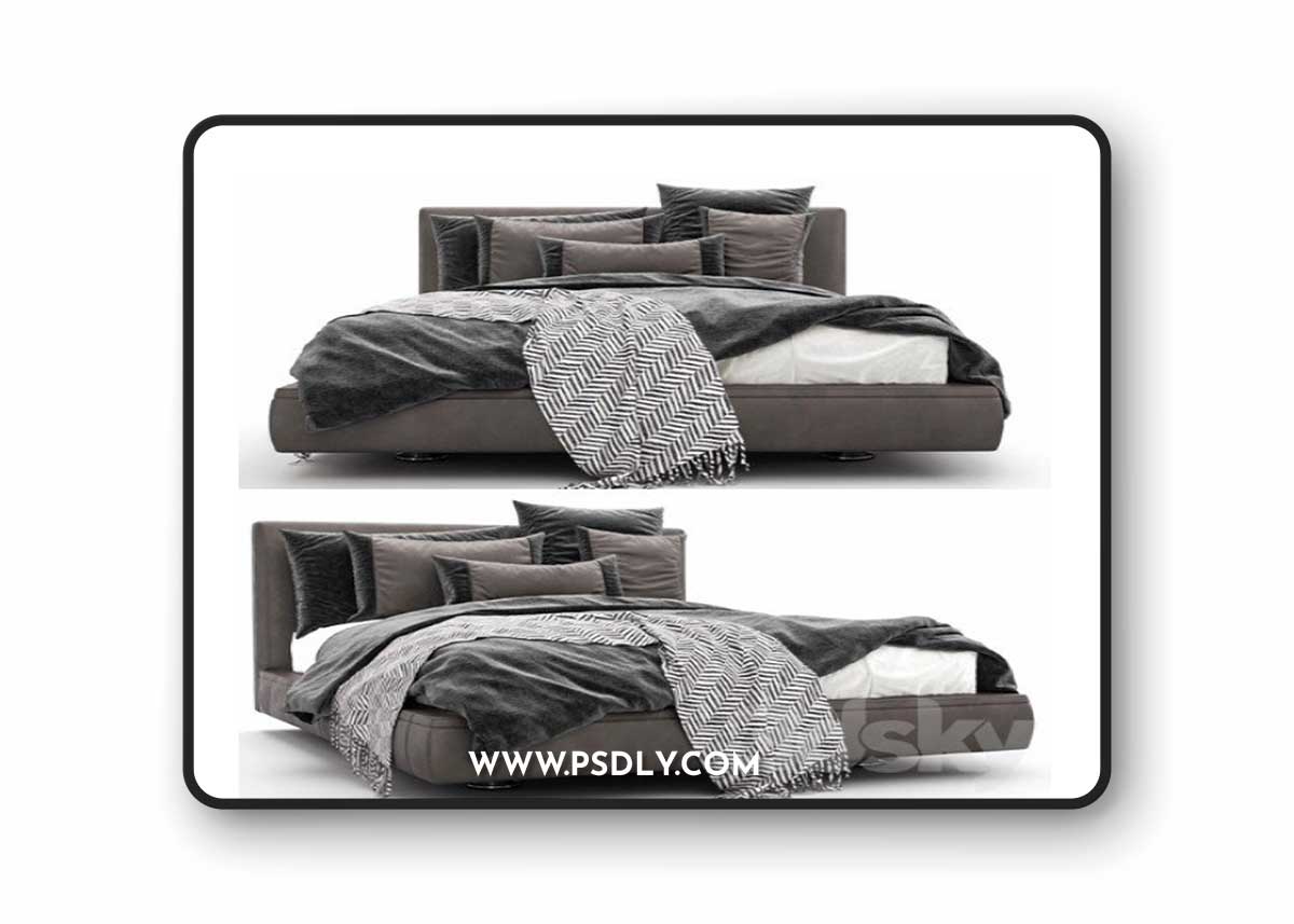 B & B Italia Richard Bed 01 Corona