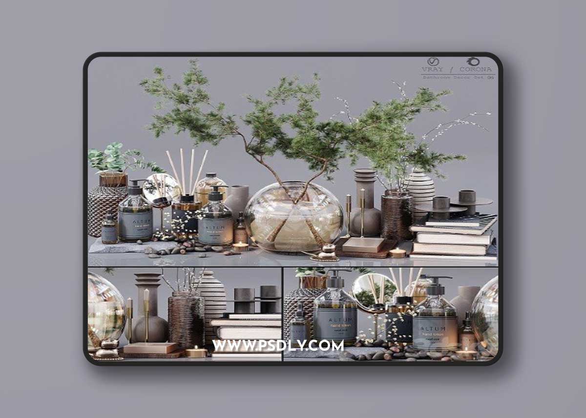Bathroom Decor Set 06 Vray+Corona