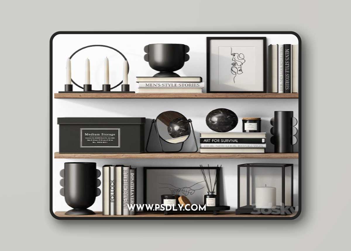 Decor set BLACK Vray