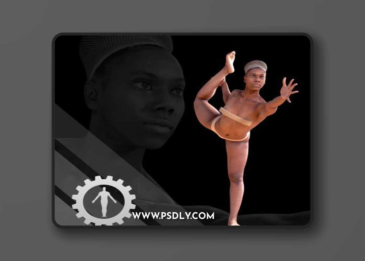Female Scan - Tiana 001 VR / AR / low-poly 3d model