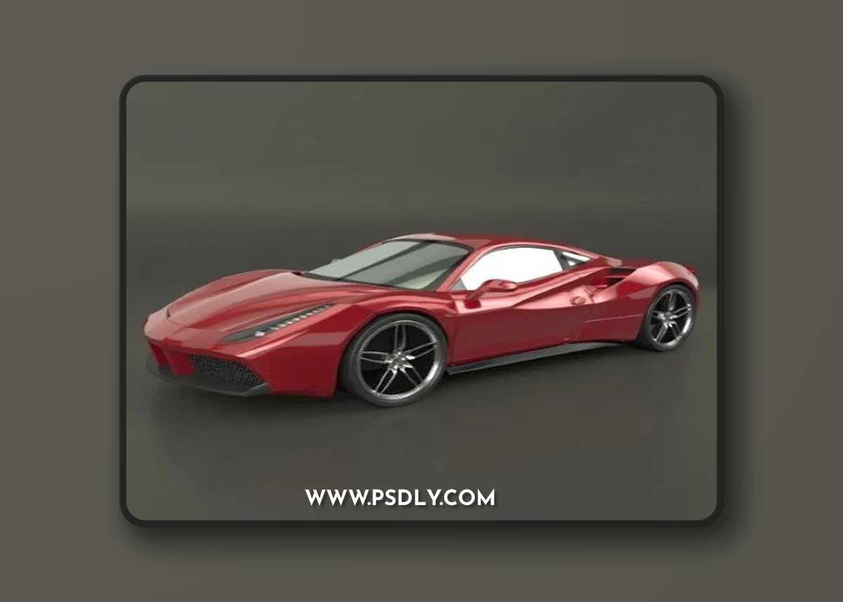 Ferrari 488 GTB sports car restyled 3D Model