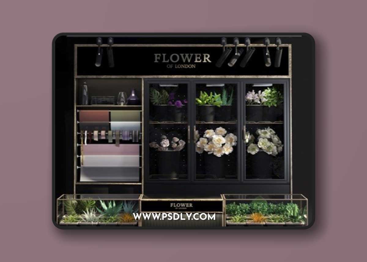 Flower Shop-refrigerated display Vray+Corona