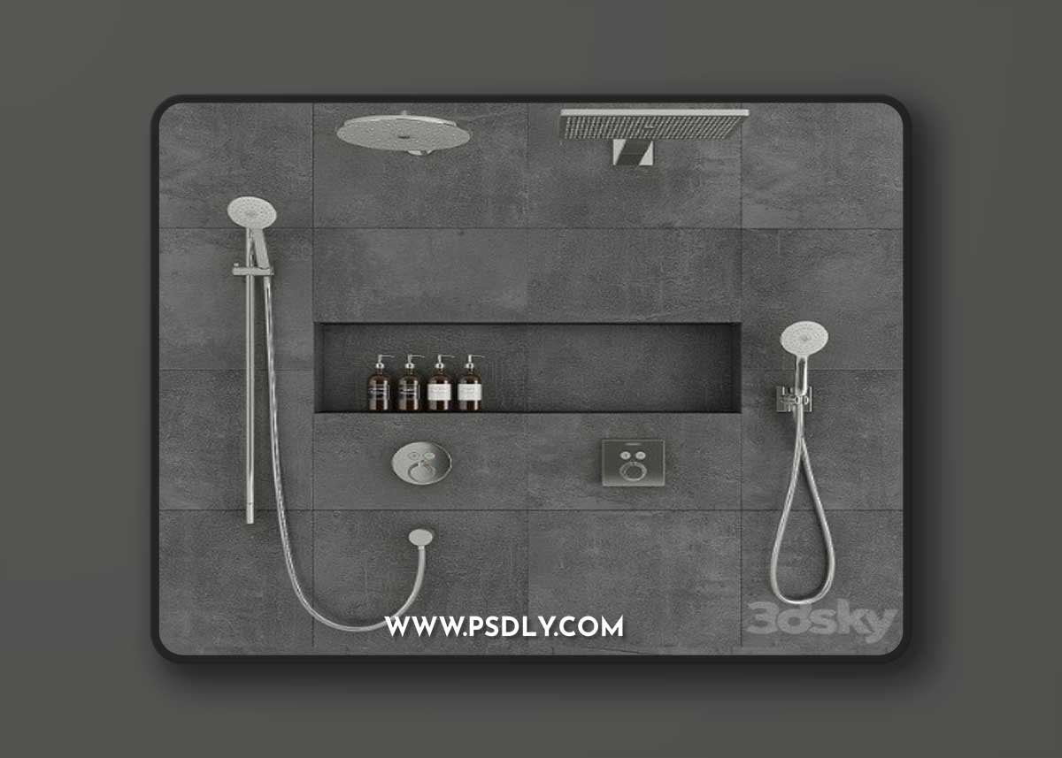 Hansgrohe shower system Vray