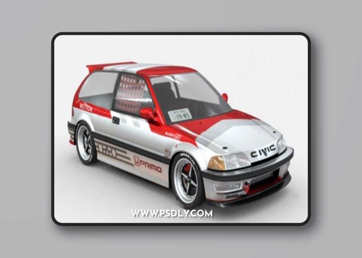 Honda Civic EF (Kanjo Racer) 3D Model
