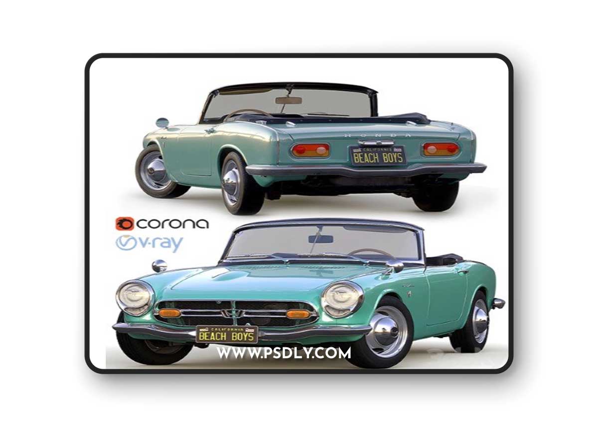 Honda S800 Cabriolet Vray+Corona