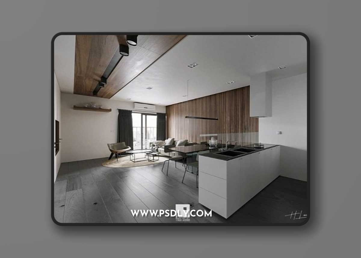 Interior Kitchen - Livingroom By NguyenHaiLong