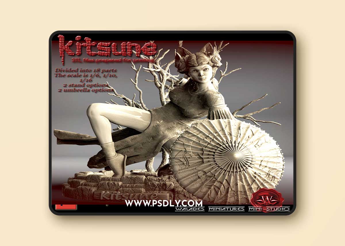 Kitsune by Walades Miniatures Mini Studio – 3D Print Model