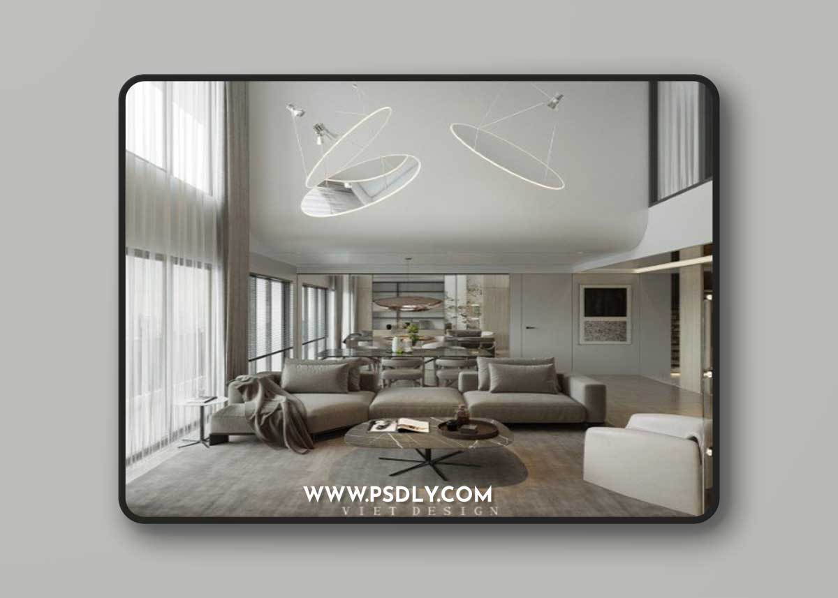 Living Room – Kitchen Interior Scene