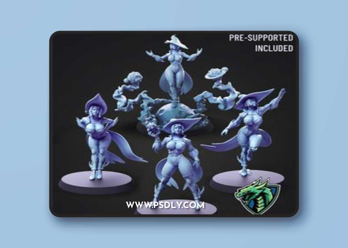 PS Miniatures – Arcane Witch Bundle 3D Print Model