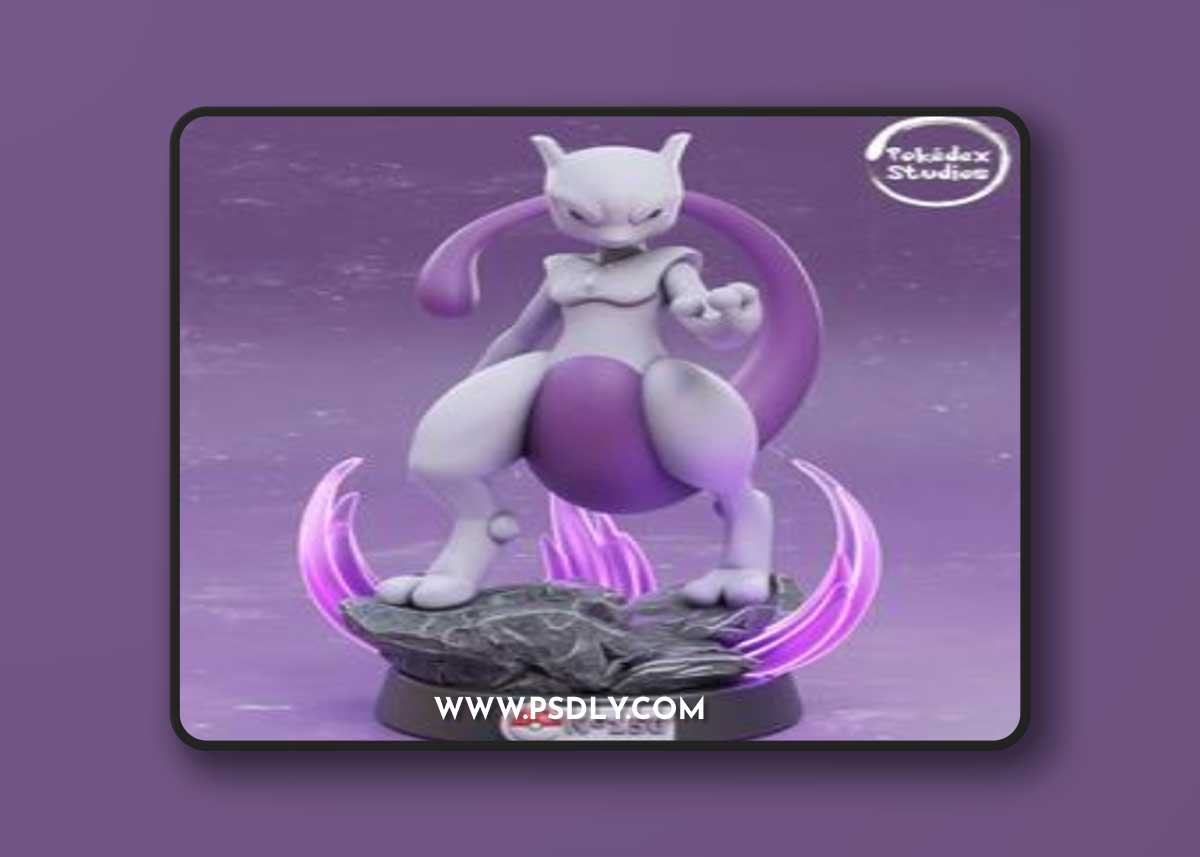 Pokedex Studios – 150 Mewtwo 3D Print Model