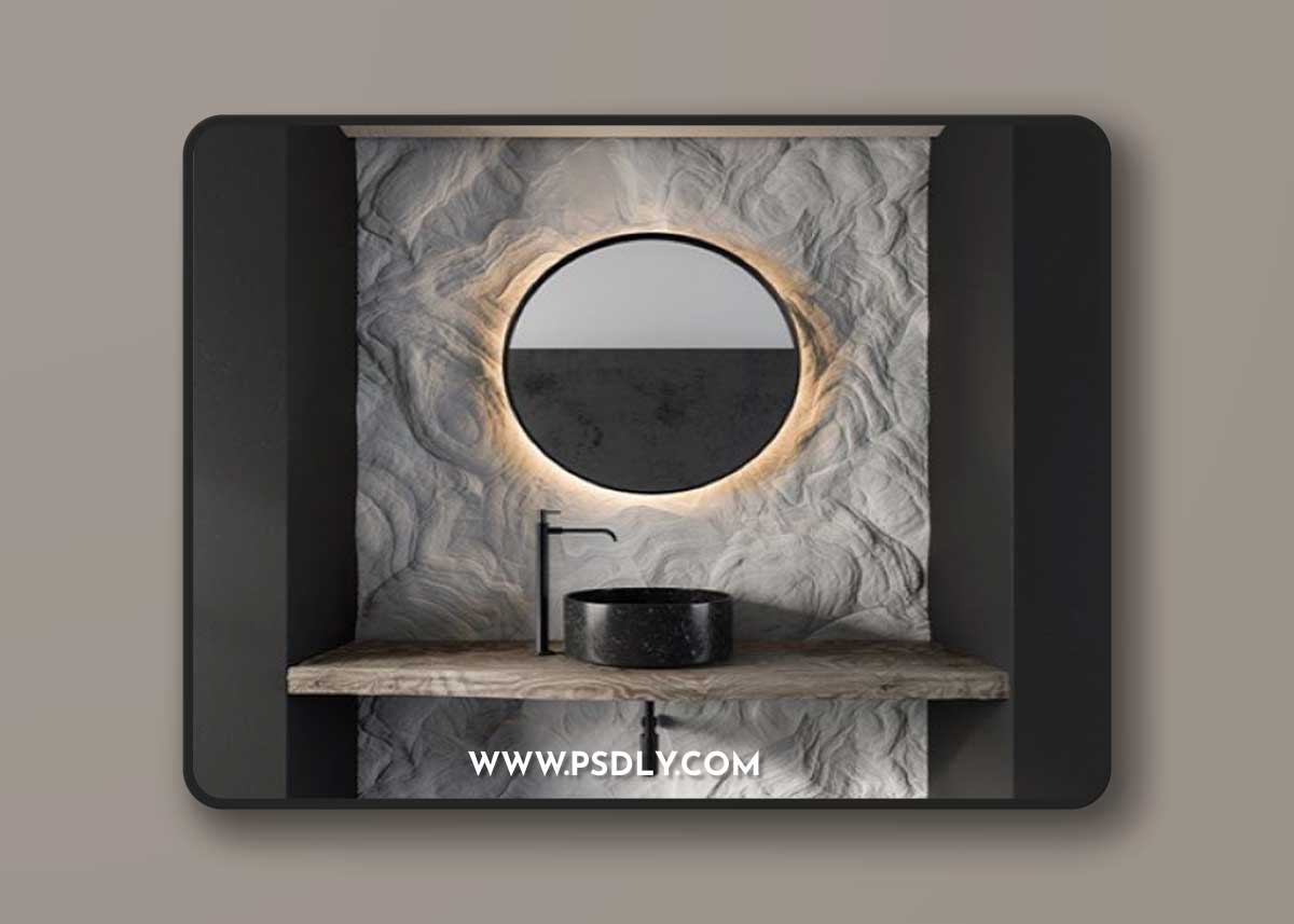 Pro 3DSky - Bathroom Furniture Gray Rock Wall