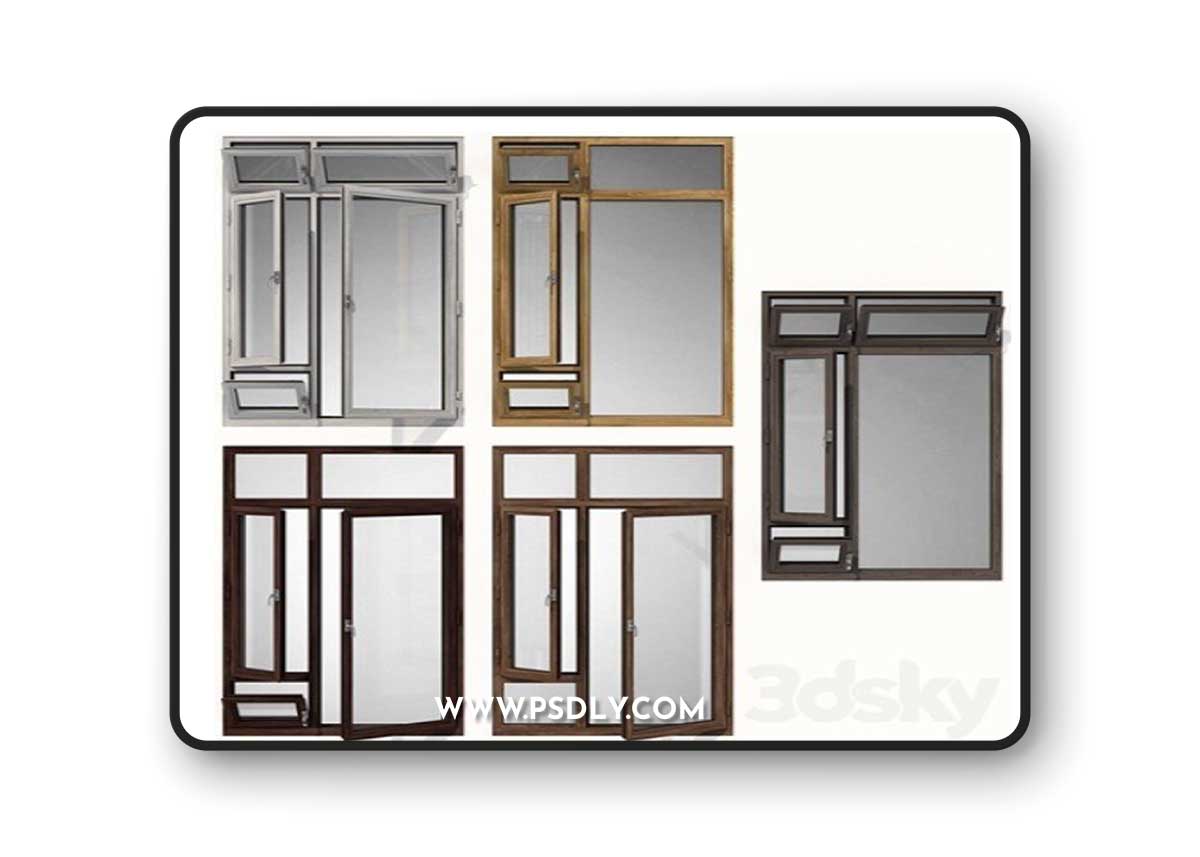 Pro 3DSky - Swing stained-glass wooden windows