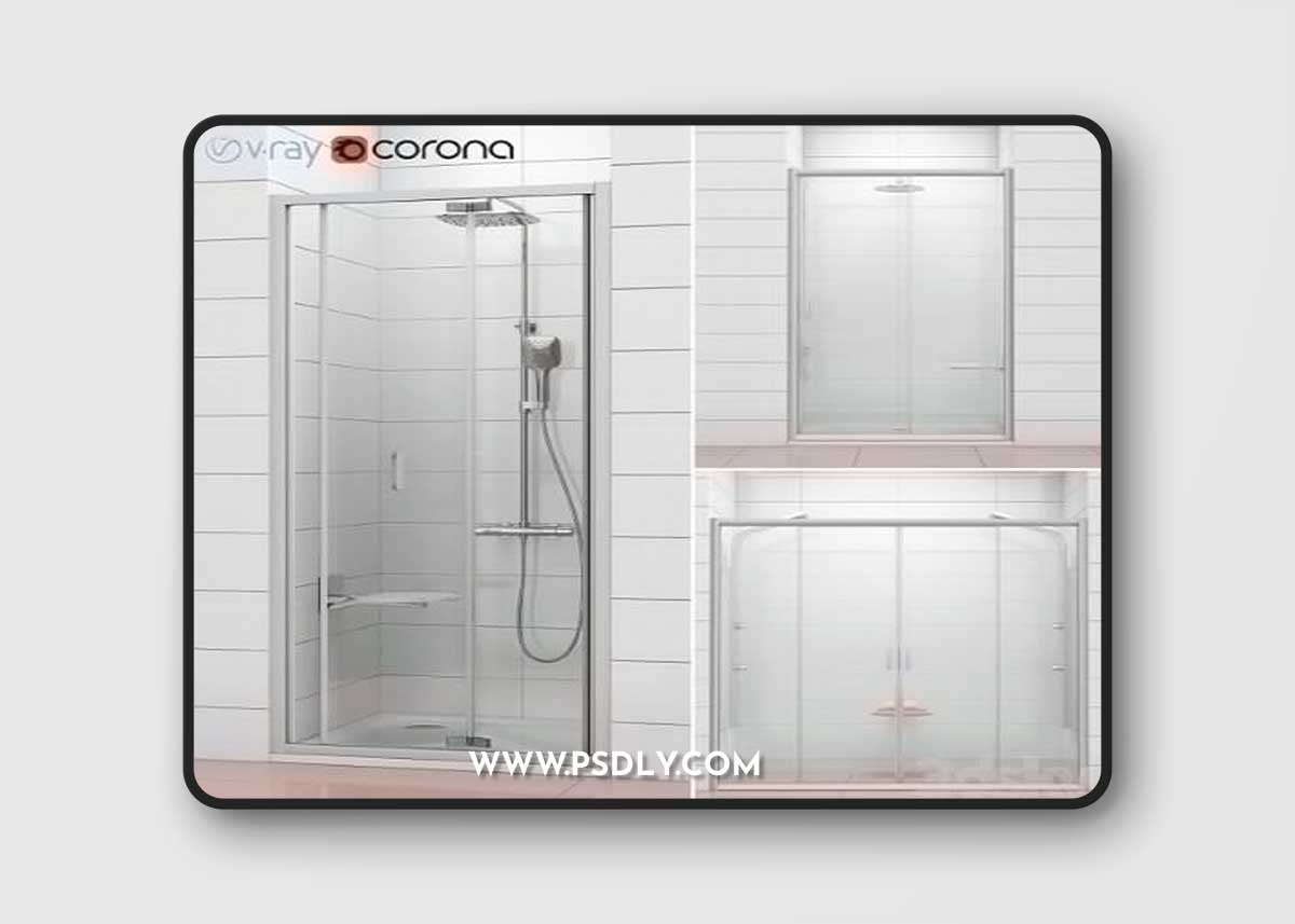 Shower doors Ravak Blix Vray+Corona