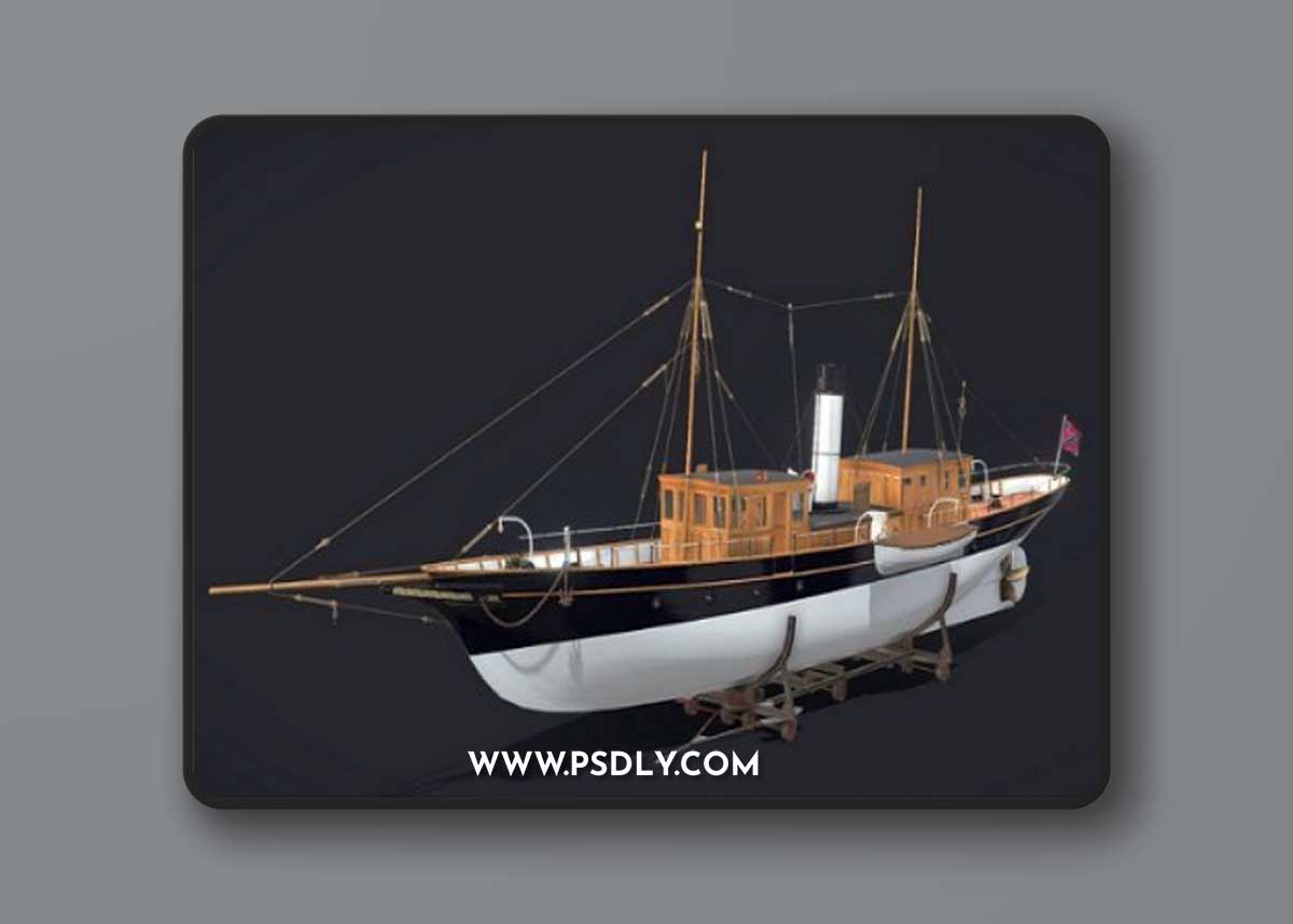 Steam yacht 3D Model