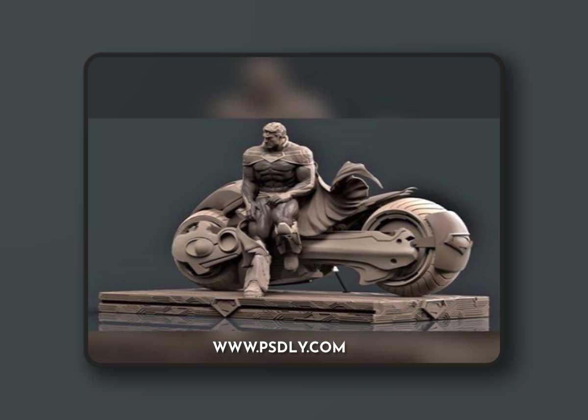 Superman Moto Washed 3D Print Model