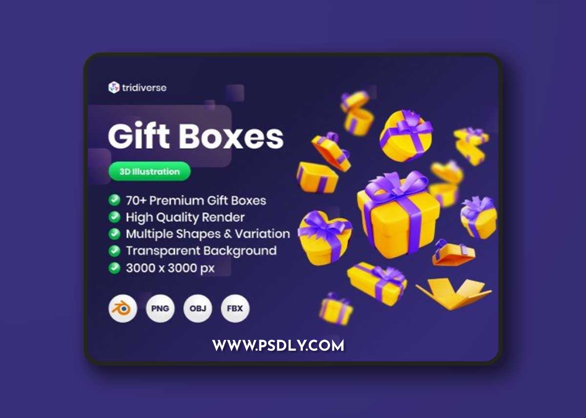 UI8 - Gift Boxes - 3D Illustration